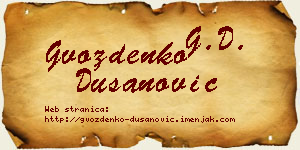 Gvozdenko Dušanović vizit kartica